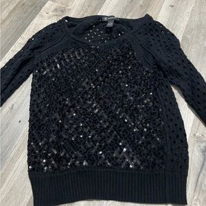 INC International Concepts Black Sequin Sweater